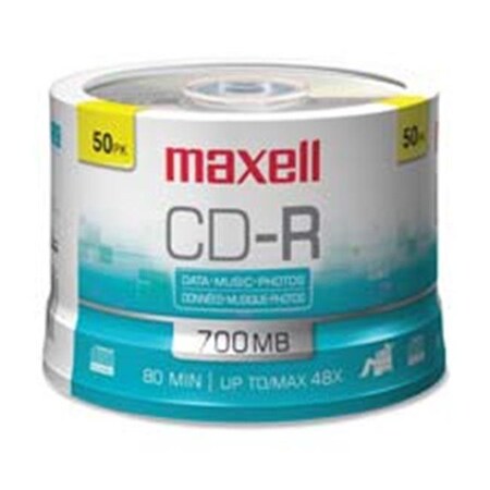 MAXELL Maxell Corp. Of America MAX648250 CD-R- 80 Min-700MB- 48X- Branded- 50-PK MAX648250